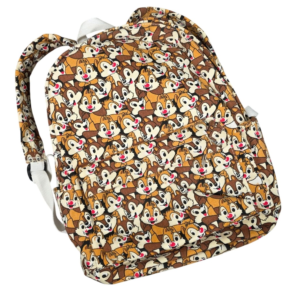 Chip & Dale Rescue Rangers Backpack Character All Over Print Canvas Bag 16" RARE